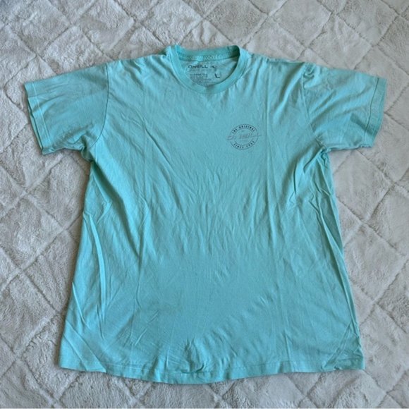 O'Neill | Turquoise & Black Classic Logo Tee "The Original O'Neill" | Size Large - Picture 2 of 10